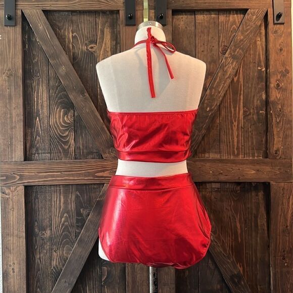 New Halter Metallic Crop Top Shiny Keyhole Bra for Dancing, Raves, Festivals - Picture 9 of 12